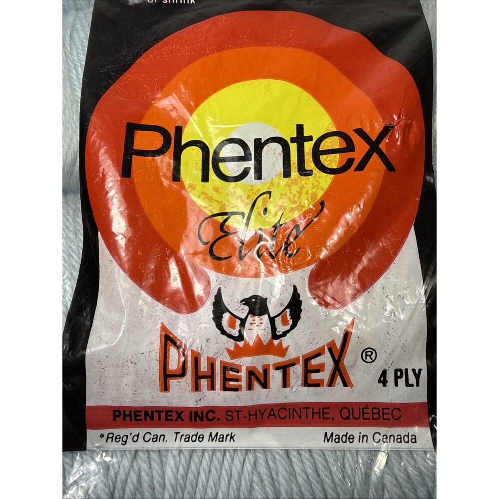 Vtg Phentex Elite 4 Ply Baby Blue 100% Olefin Yarn 15oz 425g New K3 - Picture 3 of 3